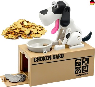 Hungriger Hund Spardose,Justup Welpen-Sparschwein, Münze Kaut Spardose, 