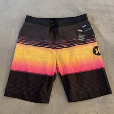 New Hurley Phantom Board Shorts Swim Trunks Men's FITS 30  29 Black Stripe NWT