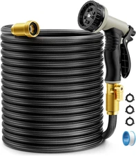 Garden Hose Non-Expandable 25Ft, Outdoor and Garden Flexible Water Hose with 10 