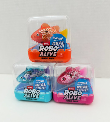 Zuru ROBO FISH Robo Alive Multi Color Changing Water Activated Fish Toy 3 PK