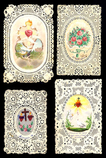 (125742) Image pieuse canivet santino merlettato holy card lace: Lot de 4
