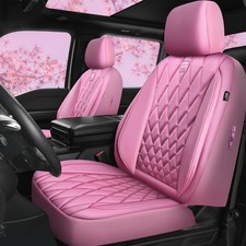 Car Pass Piping Luxury Leather Two Front Car Seat Covers Cute Girly Waterpro...