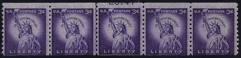 1057 - Miscut Error / EFO PNC5 Line Strip W/Part Pl# 25147 "Liberty" Mint NH