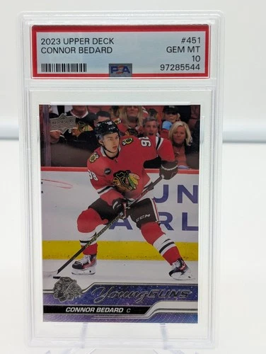 2023-24 Upper Deck Series 2 #451 Connor Bedard Young Guns Rookie PSA 10 GEM MINT