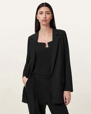 AllSaints Luxury Black Aleida Lightweight Tri Blazer   US Size 0