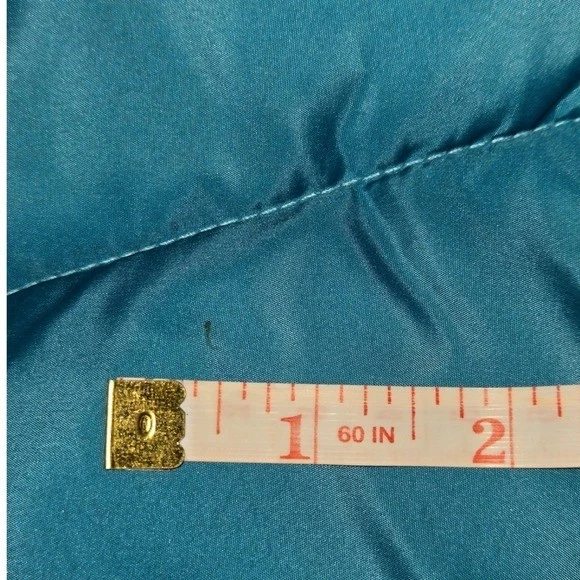 Arizona Jean Co. SZ XL Plus Girls Puffer Jacket Coat Mint Teal Faux Fur Hood - Image 3 of 4