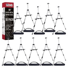 10pk 66" Silver Aluminum Tripod Artist Field Display Easel Stand Adjust Tabletop