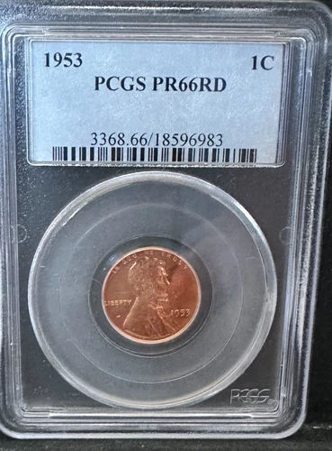 1953 PROOF LINCOLN WHEAT CENT PCGS PR66RD
