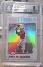 2004 Topps Chrome Larry Fitzgerald Refractor RC #215 Rookie BGS 9 Mint HOF