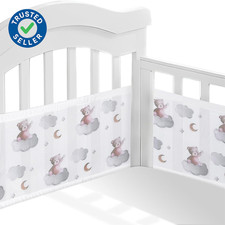 Breathable Mesh Liner for Cot Beds 2 PCS Baby Crib Surrounds Breathable Cot Surr