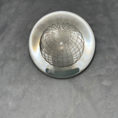 Glass Globe Paperweight Etched World Map 3D Sphere Desk Decor