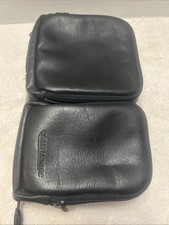 Vintage Faux Leather Case Logic CD Carrying Case Black Multiple Compartment