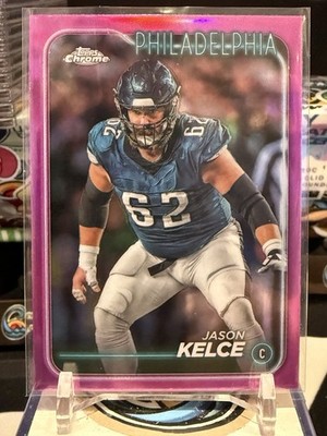 Jason Kelce 2024 Topps Chrome Football Pink #160 Eagles Football Card CO 14T