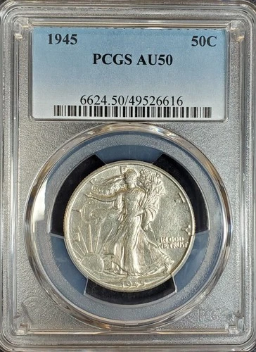 1945 Walking Liberty Silver Half Dollar PCGS AU50