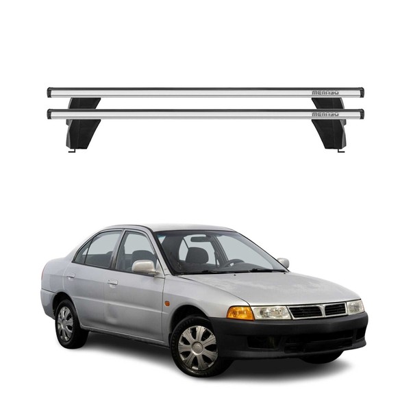 Menabo DachträGer GrundtäGer FüR Mitsubishi Lancer 1995-2000 75Kg Alu Silber 2X-image