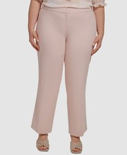 Calvin Klein Women's Pink Mid-Rise Straight-Leg Pants Plus Size 14W