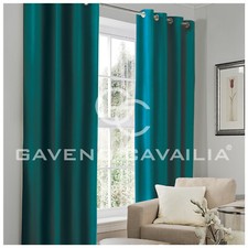 Blackout Curtains Thermal Ready Made Eyelet Ring Top Energy Saving With Tie Back