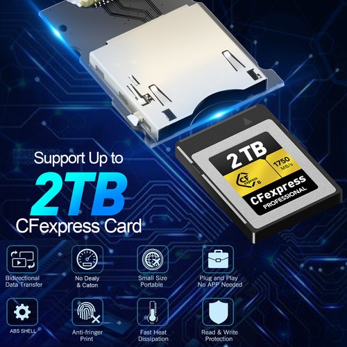 CF Express Type-B USB3.1 Gen 2 Type C Port CF Express Memory Card Reader Adapter - Afbeelding 10 van 14