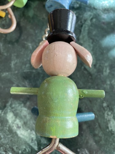 Vtg Bar Set 5 Man Woman Pig Rabbit Dog CORKSCREW BOTTLE OPENER STOPPER Folk Art - Picture 12 of 16
