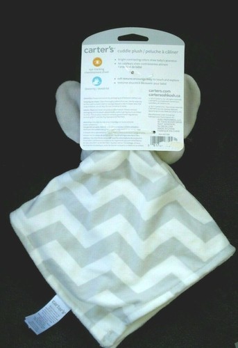 Carter's Gray White Chevron Elephant Security Blanket NEW - Picture 5 of 5