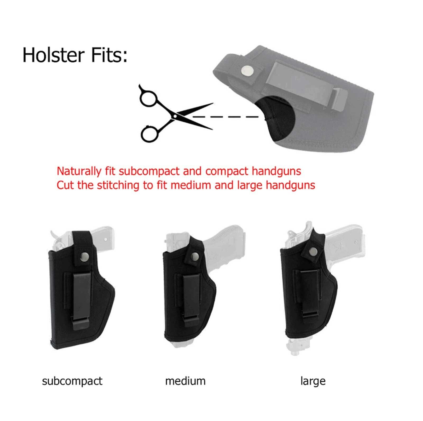 Gun Holster Tactical Concealed Carry Left/right Hand Pistol IWB OWB Universal