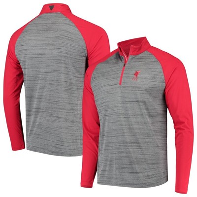 New Liverpool Fc Men S Heathered Gray Vandal Quarter Zip Raglan Pullover Jacket Ebay