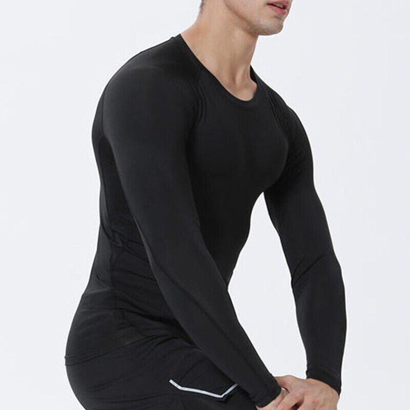 Men's Quick Dry Sports Shirt Long Sleeve Activewear Top Rash Guard Fishing  Shi ❥