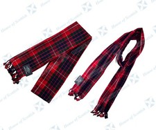 SCOTTISH FRASER RED TARTAN SCARF / SASH PLAID 90 INCH LONG WITH FRINGES BY HoS