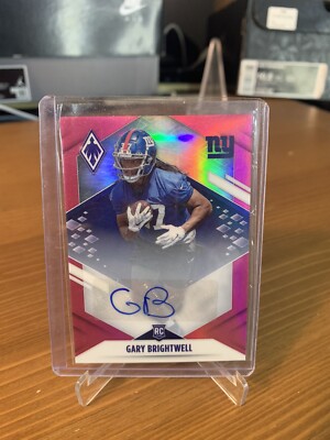 2021 Panini Phoenix Gary Brightwell Pink Rc Autograph /99 #188 Giants Rookie