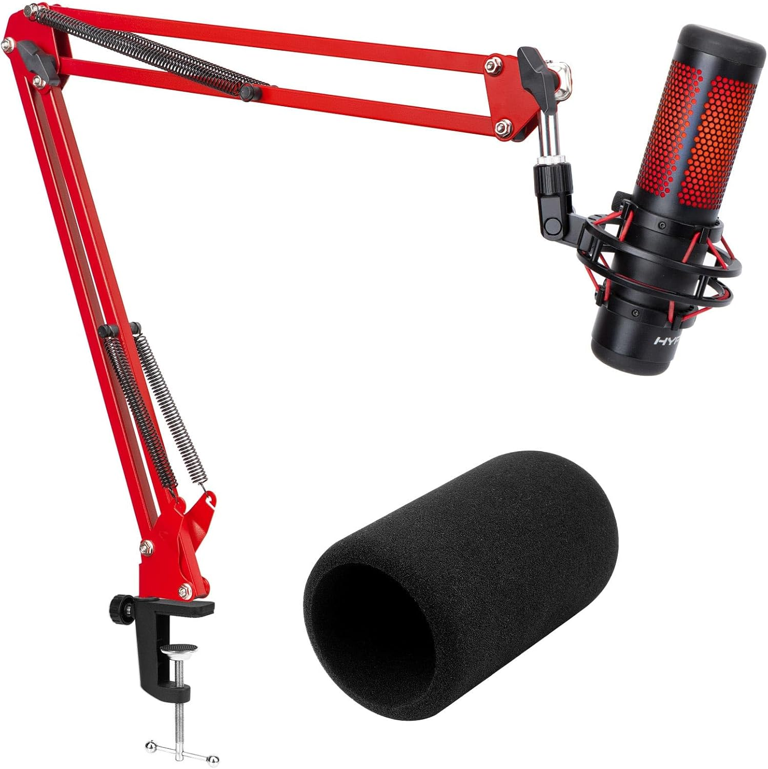 Hyper X Quadcast Boom Arm - Upgraded Red Boom Arm for Hyperx Quadcast with Quadc