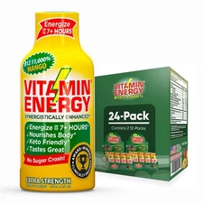 (24 Pack) Vitamin Energy® B12 11,000% Mango Energy Shots, Clinically Proven