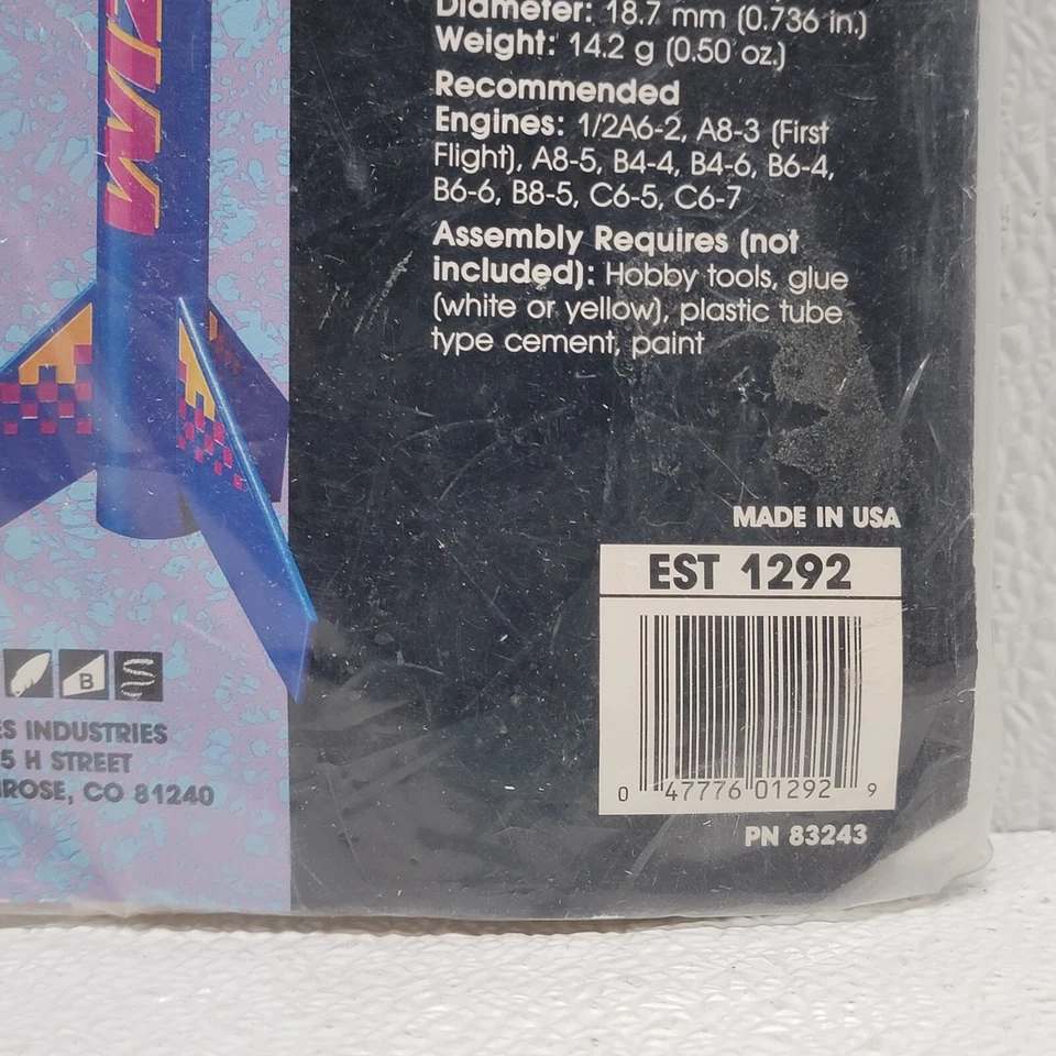 Estes Beta Series Wizard Flying Model Rocket Kit Skill Level 1 - Image 3 of 4