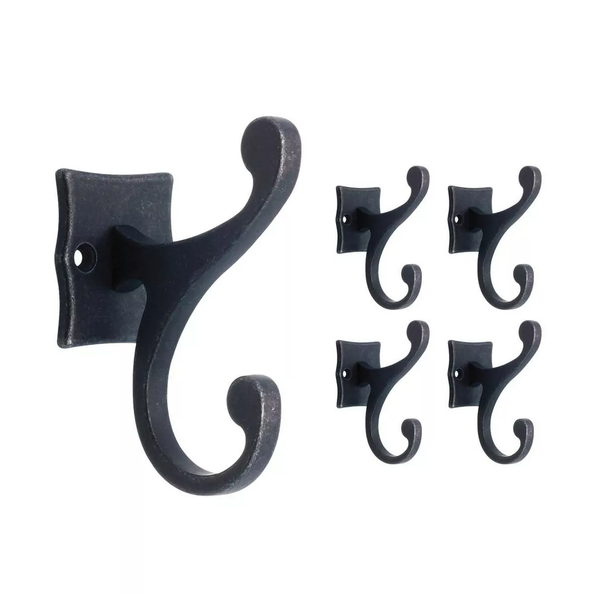 Franklin Brass Double Scroll Hook Assembly Wall Hooks 5-Pack