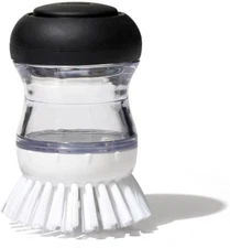 Good Grips Soap Dispensing Palm Brush w/ Durable Nylon Bristles-Black/Clear/Whit