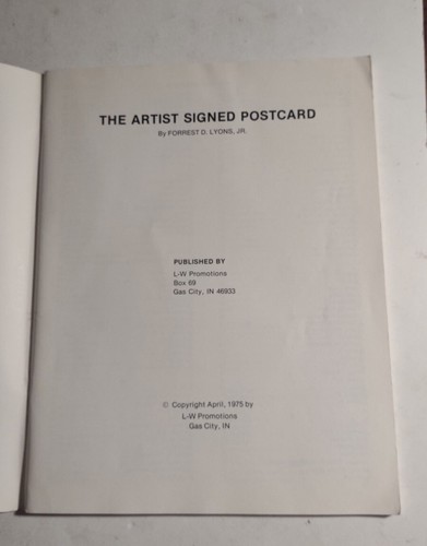 1975 THE ARTIST SIGNED POST CARD Buch von Forrest D Lyons Jr. Taschenbuch. - Bild 2 von 10