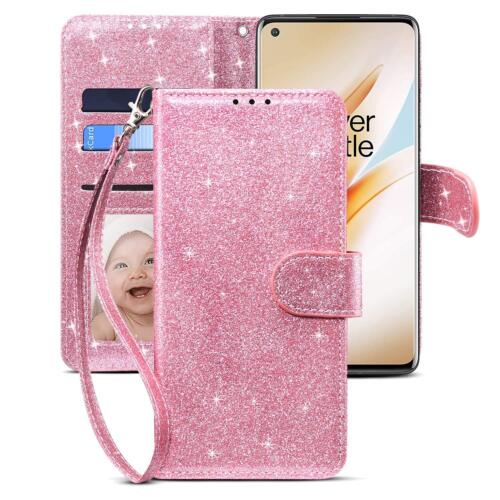 LG V60 Thinq/LG G9 Thinq Flip Glitter Bling Leather Wallet Protective Phone Case - Afbeelding 1 van 7