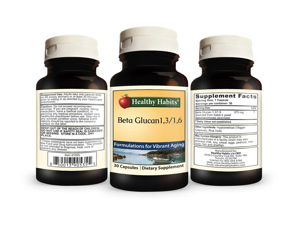 Healthy Habits Beta Glucano 1,3/1,6 - Embotellado - 30 Cápsulas Foto 2 de 4
