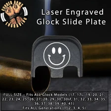 Smiley Face -Glock Rear Slide Plate Back Plate for Full Sized GlocksGen1-5