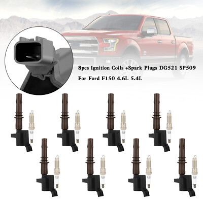 8stk DG521 SP509 Zündspulen Zündskerzen für Ford F150 4.6L 5.4L