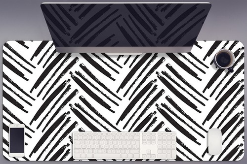 Desk Mat Top Large Pad Protector Home Keyboard 90x45 Herringbone pattern - Afbeelding 2 van 4