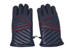 Ladies Vinyl Winter Gloves Navy Blue Lined Sz Medium Women's