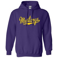 Mustangs Script HOODIE | High School Sports Team Spirit Jersey Hooded Sweatshirt