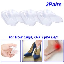 3Pair Medial Lateral Heel Wedge Silicone Insoles Pads for Bow Legs, O/X Type Leg