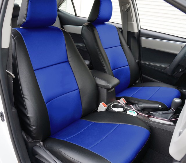 TOYOTA RAV4 LE 2013-2018 BLACK/BLUE S.LEATHER CUSTOM FIT FRONT SEAT