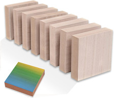  8-Pack - 4  X 4  Wooden Blocks for Crafts - 1-Inch Thick Square MDF Blocks - S
