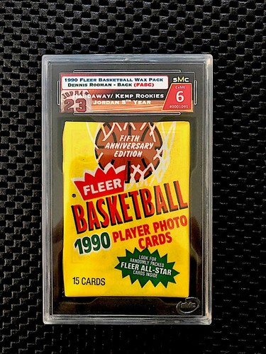 1990 FLEER BASKETBALL WAX PACK SMC 6 EX-MT !!(D RODMAN-BACK)! JORDAN? #1093 ! - Picture 4 of 5