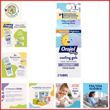 Baby Daytime Nighttime Cooling Gels for Teething, Drug - Free, Pediatrician...