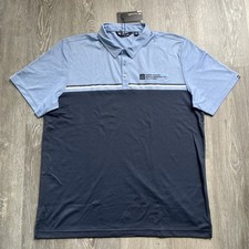 NEW Travis Mathew Sunset Blocked Short Sleeve Polo Shirt BLUE  NAVY XXL MSP 90
