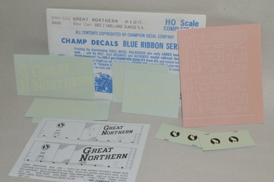 #ad HO scale decals CHAMP BRH 333 Great Northern Ry box car 40#x27; 50#x27; $2.00