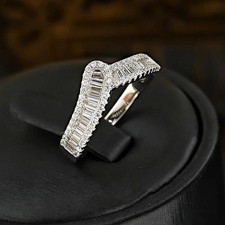 2.60 Ct Baguette Cut Simulated Diamond Wedding Ring 14k White Gold Plated